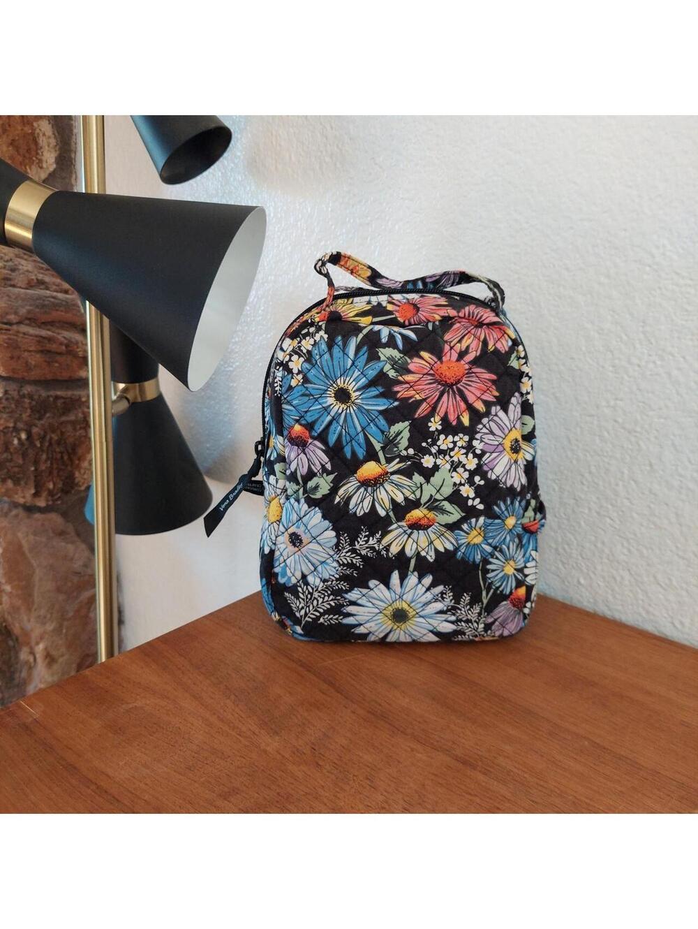 Vera Bradley Daisies Lunch Bunch Insulated Bag - Quilted Floral Black Multi